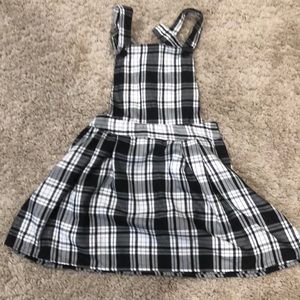 Plaid overall dress